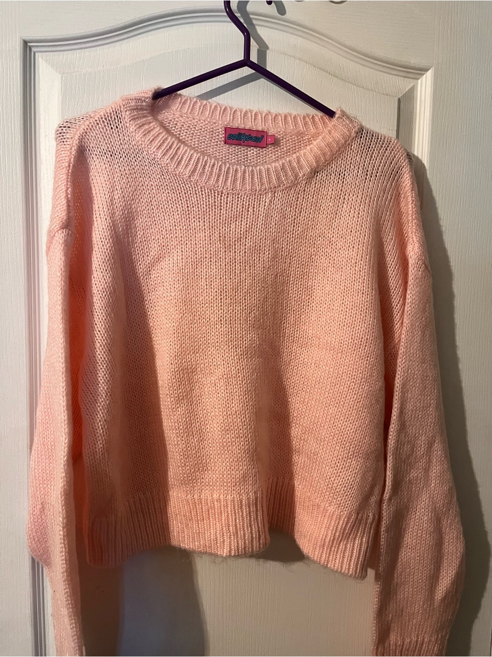 Edikted Crewneck Sweater Knit Light Pink